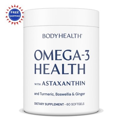 BodyHealth Omega 3 Fish Oil Supplement 60 Count Women Heart Brain Pills Fatty