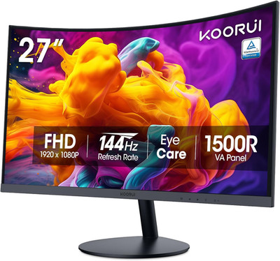 27 Inch Curved Monitor FHD 1080P 144Hz Gaming Office Computer Monitors, 1500R PC