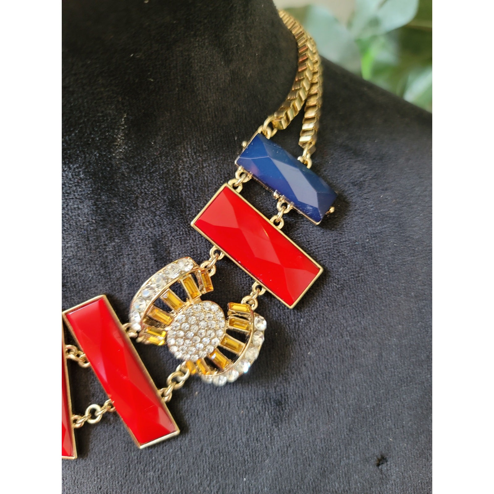 Women's Statement Multicolor Gemstone Necklace Wi… - image 4