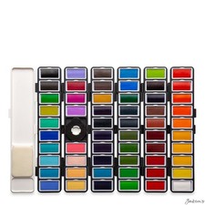Studio Essentials Watercolour Paint Folding Palette 58 Pans For Plein Air Pai...