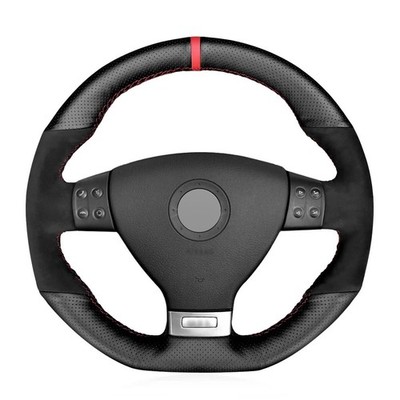 Alcantera Steering Wheel Cover Genuine Leather Wrap for VOLKSWAGEN VW TIGUAN