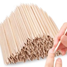 100 50Pcs Orange Wood Nail Sticks Double Sided Cuticle Pusher Remover