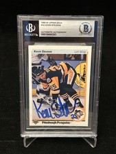 Kevin Stevens Signed 1990-91 Upper Deck NHL Rookie RC #14 Penguins Beckett BAS