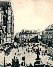 Antique RPPC Place d'Armes Parade Plaza Soldiers Lined Up Metz France c1900