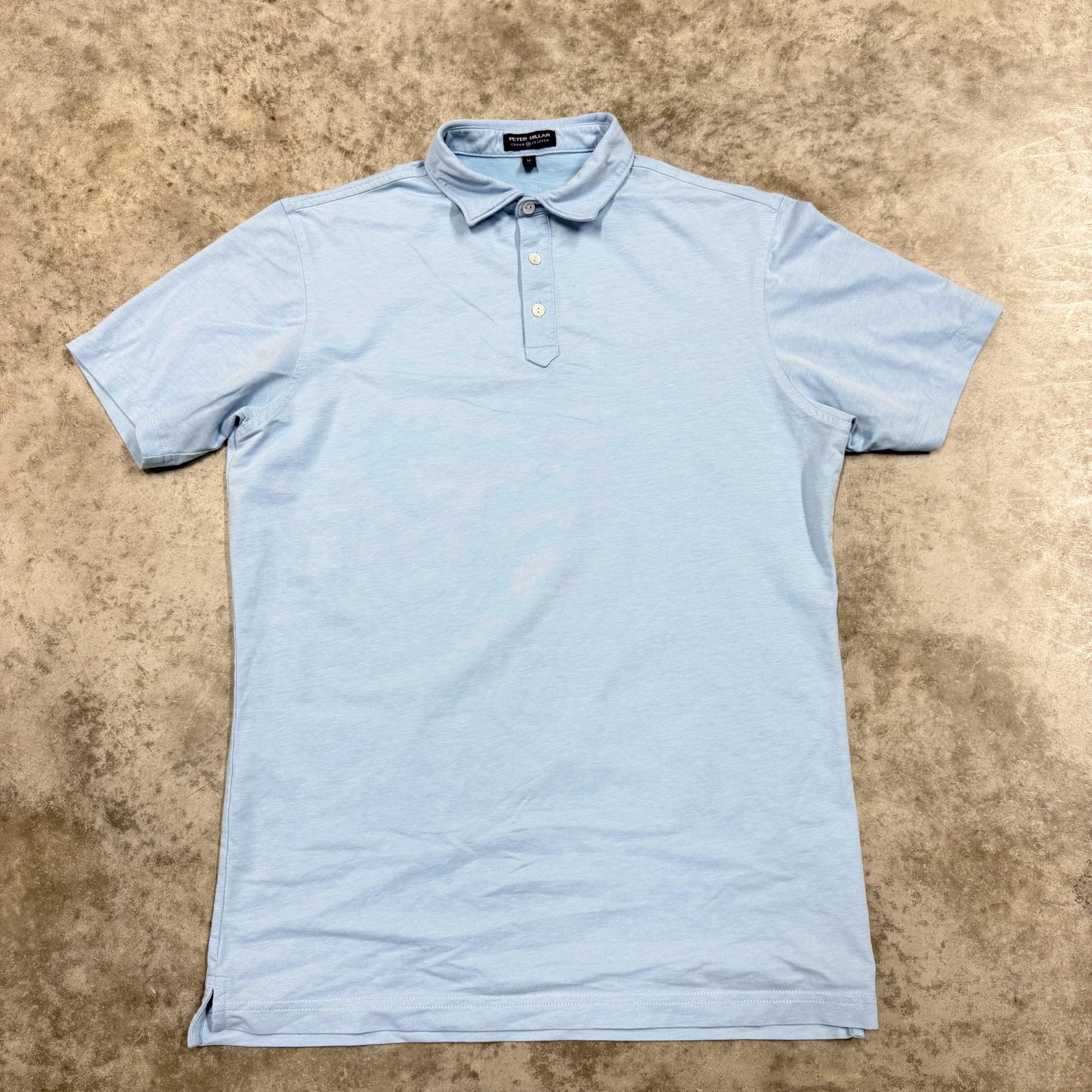Peter Millar Polo Shirt Mens Medium Blue Crown Crafted Casual Short Sleeve