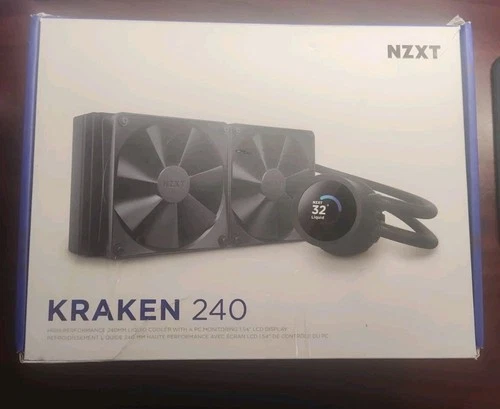 NZXT Kraken 240mm LCD CPU Liquid Cooler AIO Radiator with Fans Black