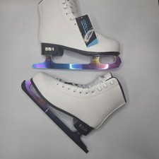 Nattork Skates Womens White Size 8 For Ice Figure COOL MAX Blades Shoes
