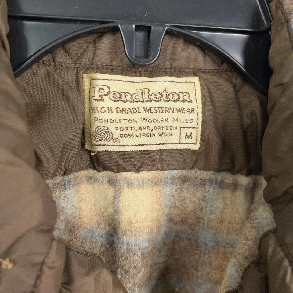 Camisa Pendleton De Colección Para Hombres Mediana Lana Franela Perla A Presión Alto Grado Occidental Foto 4 de 4