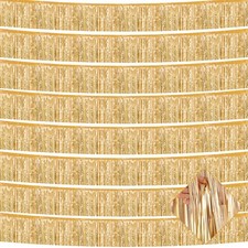 10 Pack 10 Feet Foil Fringe Garland Metallic Tinsel 10 feet, Champagne Gold