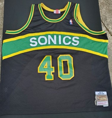 black 1994-95 Seattle SuperSonics Shawn Kemp (40) stitched Mitchell & Ness 4XL