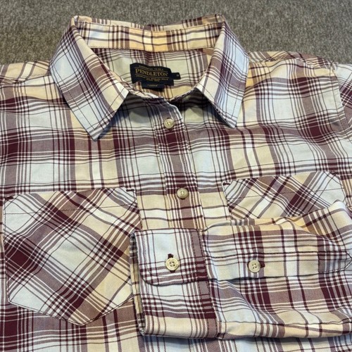 Pendleton Plaid Flannel Button Up Shirt Long Sleeve Casual Mens Size S