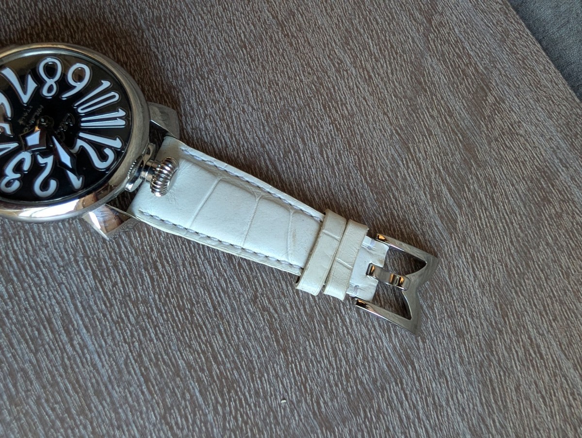 GaGa Milano Manuale 40mm Watch White Leather Strap M16540 Original
