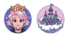Schneiders Patches Set 2 teilig Princess + Castle violett flieder Neu