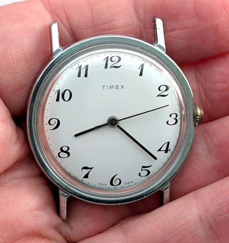 1979 TIMEX Mercury 25129 10479 White Dial Men's 34mm Watch Movement PARTS REPAIR