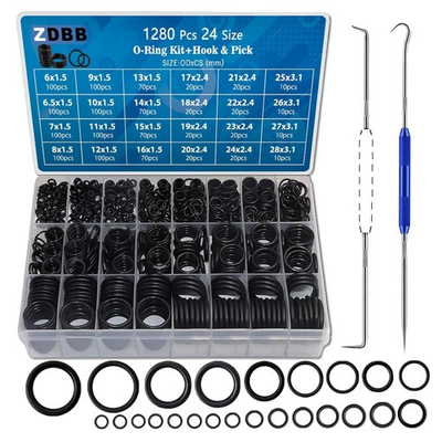 #ad 1280 pcs Rubber O Ring Assortment Kit with Pick for Plumbing Pressure Washer ... $24.67