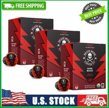 3 Pack Death Wish Coffee, Organic Fair Trade, Single-Serve Coffee Pods,18 Count