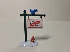 Dept 56 The Original Snow Village Real Estate-For Sale Sign w/Birds #51667 