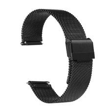 316L Stainless Steel Mesh Watch Band 22mm Quick Release Adjust Strap Black 