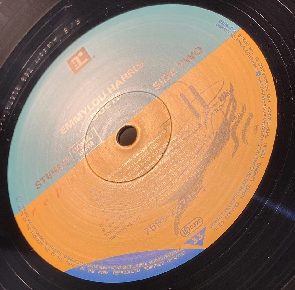 EMMYLOU HARRIS - DUETS LP N MINT VINYL Rare Original 1990 Promo Album Neil Young - Image 4 of 4