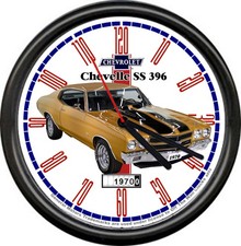 Licensed Gold 1970 Chevelle 396 Muscle Chevrolet General Motors Sign Wall Clock