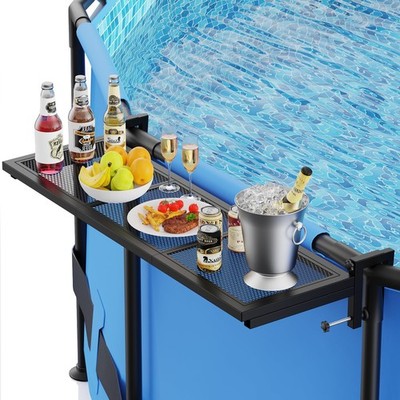 BORISI Pool Bar, Above Ground Pool Bar Table, 38.5×11.8'' Poolside Bar, Swim U...