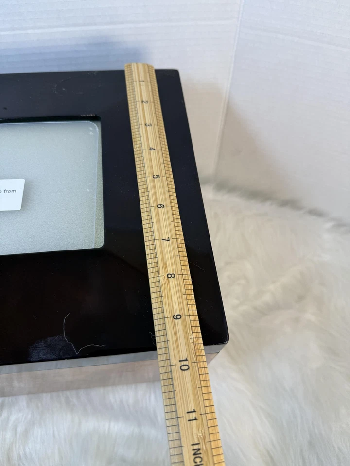 Burl Wood Lacquer Keepsake Storage Box Photo Frame Lid Acrylic Insert Large - Image 4 of 4