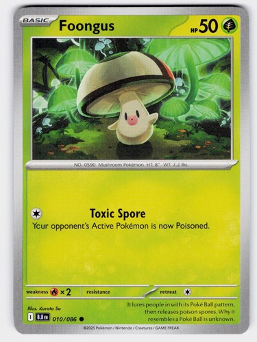 FOONGUS 010 C BLACK BOLT POKEMON NM/M