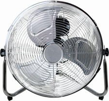 18" Chrome Floor Fan High Velocity Portable Air Cooling 3 Speed Tilting Electric