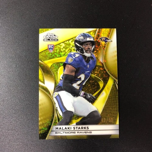 2025 Topps Chrome Black Malaki Starks RC Gold Mini Diamond Refractor /50 Ravens