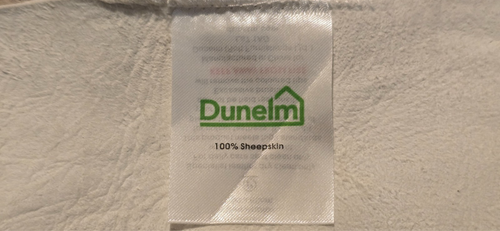 Sheepskin Rug DUNELM. light grey 90 cm x 60 cm x53cm X 37 CM  shortest point[A] - Picture 17 of 18