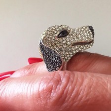 3.80ct Rose Cut Diamond Gemstone Studded Silver Amazing Vintage Dog Ring Jewelry