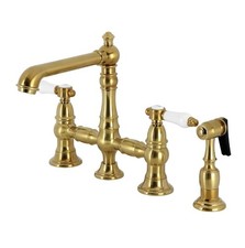 Kingston Brass KS7277PLBS English Country - Bridge Kitchen Faucet Brushed Brass