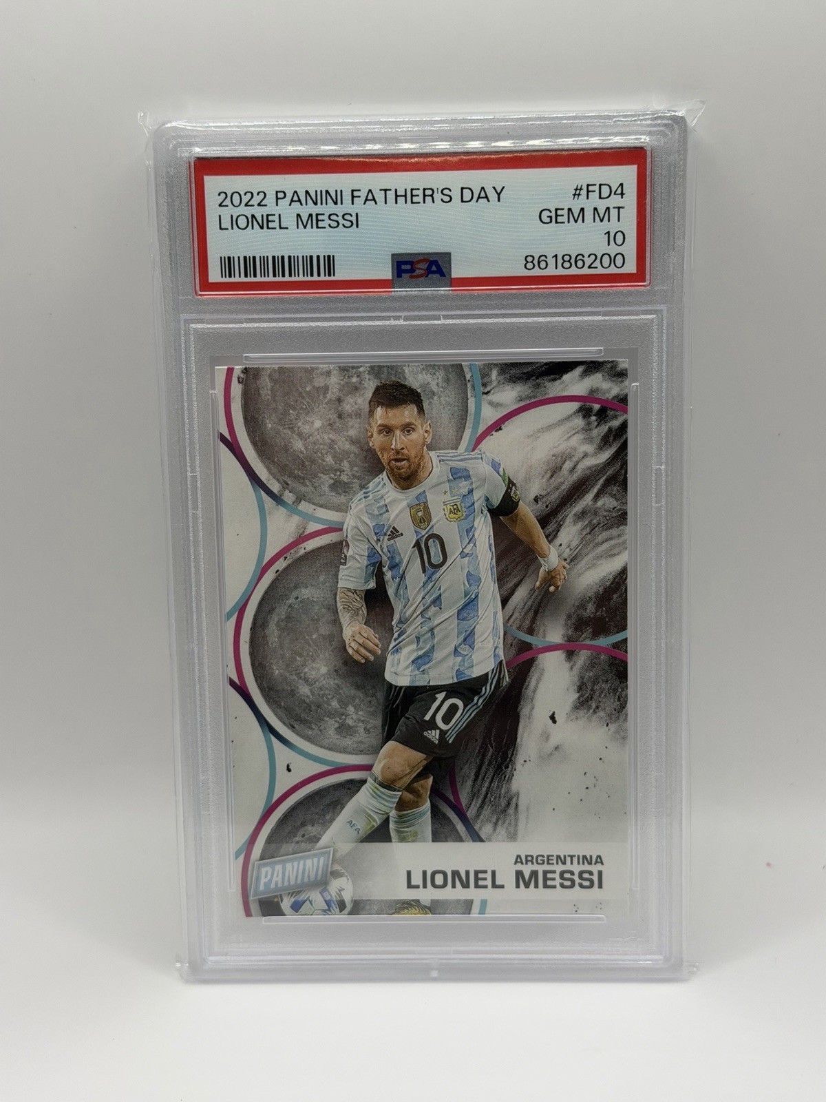 2022 Panini Father's Day FD4 Lionel Messi PSA 10 Gem Mint Argentina WC Champion