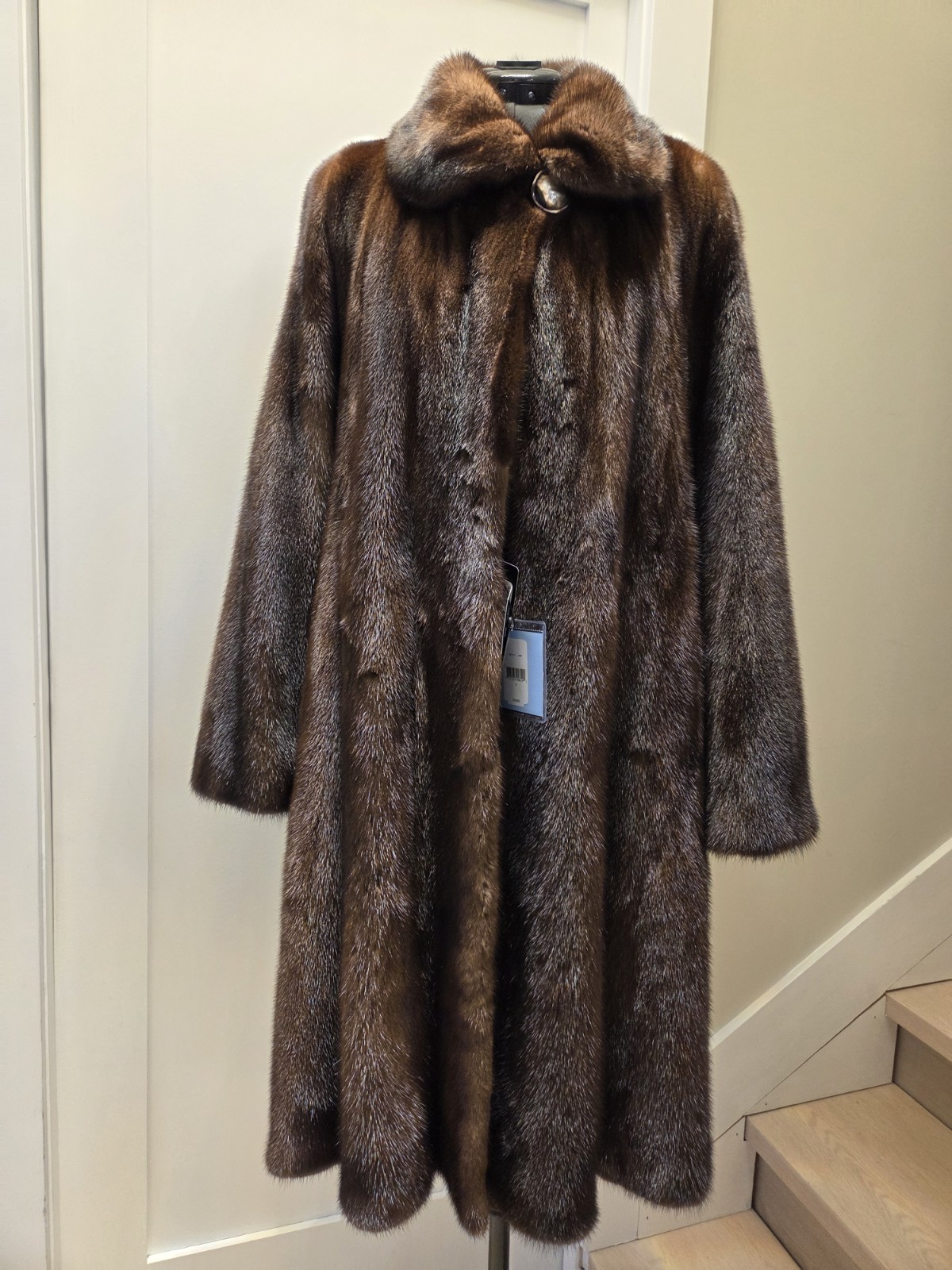 GORSKI NWT Women's Mink Fur Jacket Parka, Scanbrown, Size S, Originally $9,900
