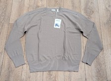 1090 Mens Burberry Wool Crewneck Jumper Sweater Limestone Large