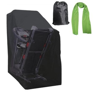 Grand tapis de course étanche en extérieur, Couverture pour tapis de roulement pliant, Noir