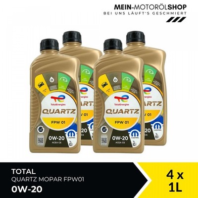 Total Quartz Mopar FPW01 0W-20 Stellantis Motoröl 4x1 Liter = 4 Liter
