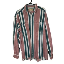 Vintage 90's Arizona Jean Company Mens Striped Button Down Long Sleeve Shirt