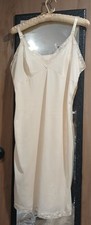 Vintage Cream Slip Nightie W/Lace Derailing Size Med/Lg
