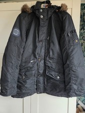 Camel Active black padded hooded parka/jacket, German 52/UK 42 chest never worn