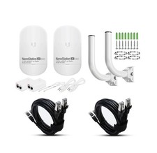 Wireless Bridge Ubiquiti LOCO5AC PRE-CONFIGURED, Bundle of 2 Nanostation LOCO...