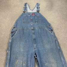 Dickies Dungarees Adult 38x32 Blue Overalls Denim Work Wear Carpenter Bib Mens