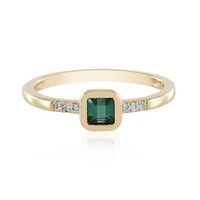 Cavill Damenring GrüNer Turmalin 0,30Ct 375 Gold Mit Zirkon Echtschmuck