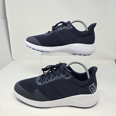 Footjoy Mens 9 XW Extra Wide 56140 FJ Flex Spikeless Golf Shoes Navy Blue 9xw