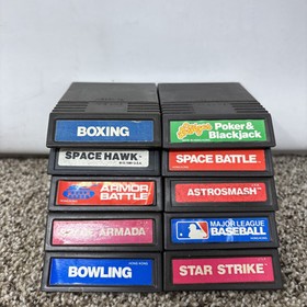 Intellivision Video Game Cartridges Lot Of 10 Games With Overlays Tested
