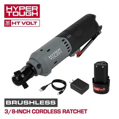 Hyper Tough 12V Brushless 3/8 Cordless Ratchet Wrench with 1.5Ah Battery New
