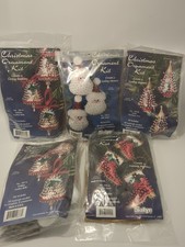 Lot 5 Sulyn Holiday Christmas Ornament Kit Beads Sequins Bells Boots Santa Trees