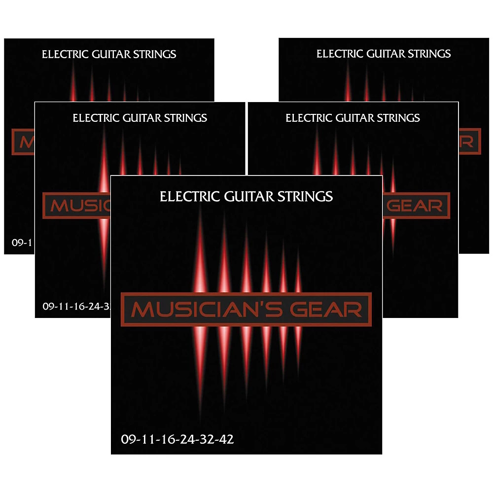 Гитарные струны из электрической никелированной стали для музыкантов Gear 9-42 - 5-Pack 3390₽