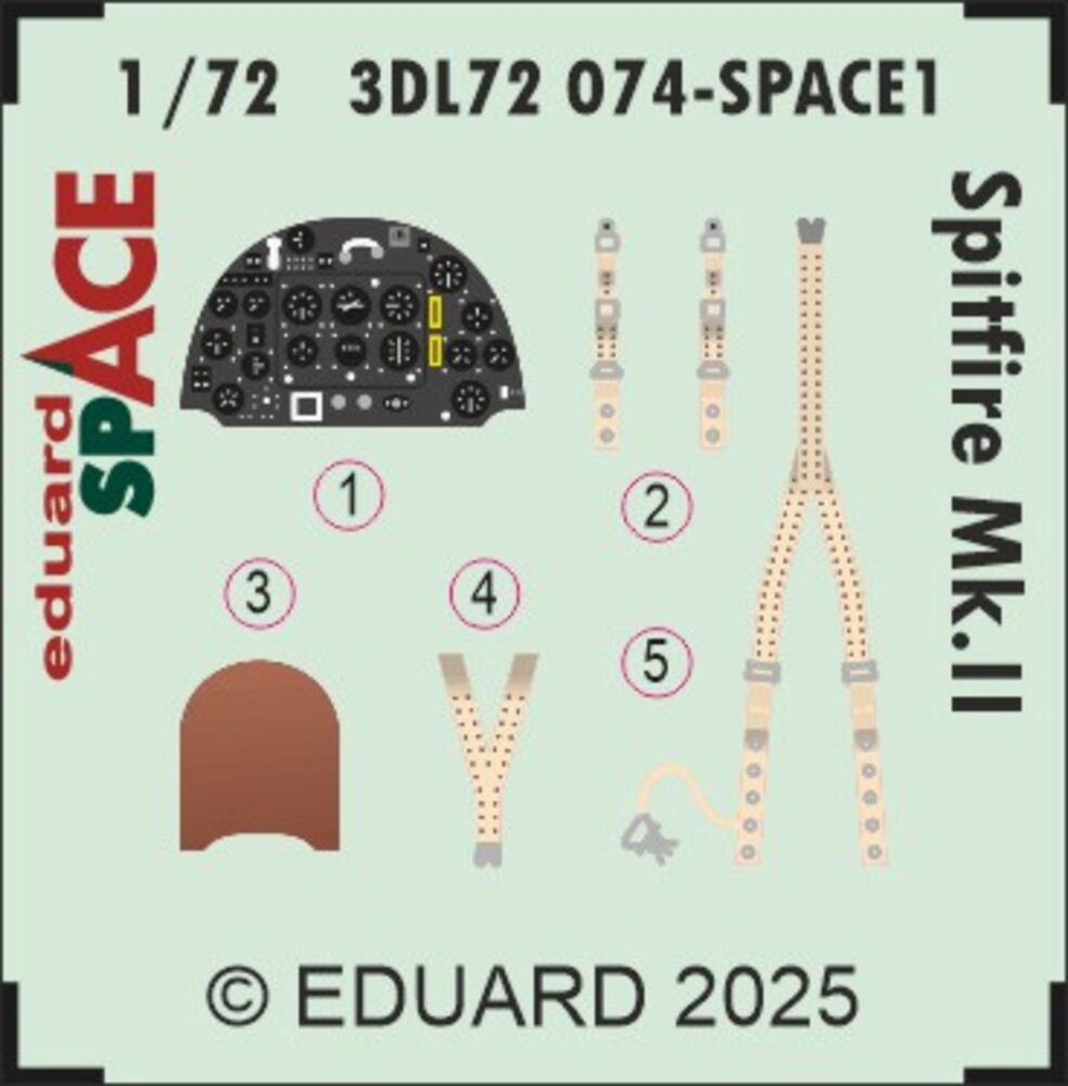 Eduard Accessories 3DL72074 - 1:72 Spitfire Mk.II SPACE For IBG - New