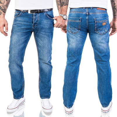 Herren Jeans Hose Hellblau Pants Basic Jeans Lorenzo Loren Stonewash LL-327 NEU